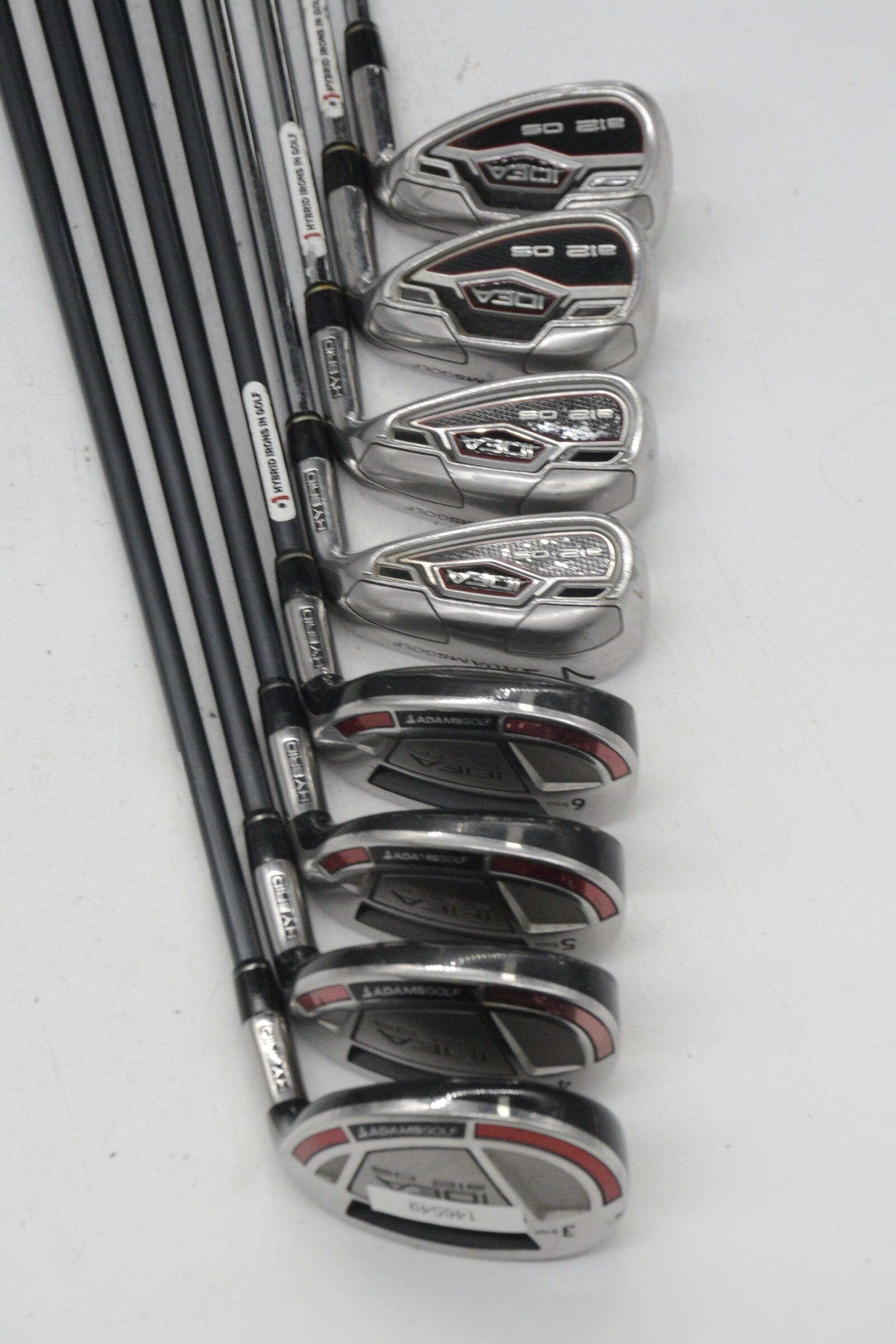 Adams Idea A12Os Hybrid 3-8, PW-GW Iron Set S Flex +0.5" Golf Clubs GolfRoots 