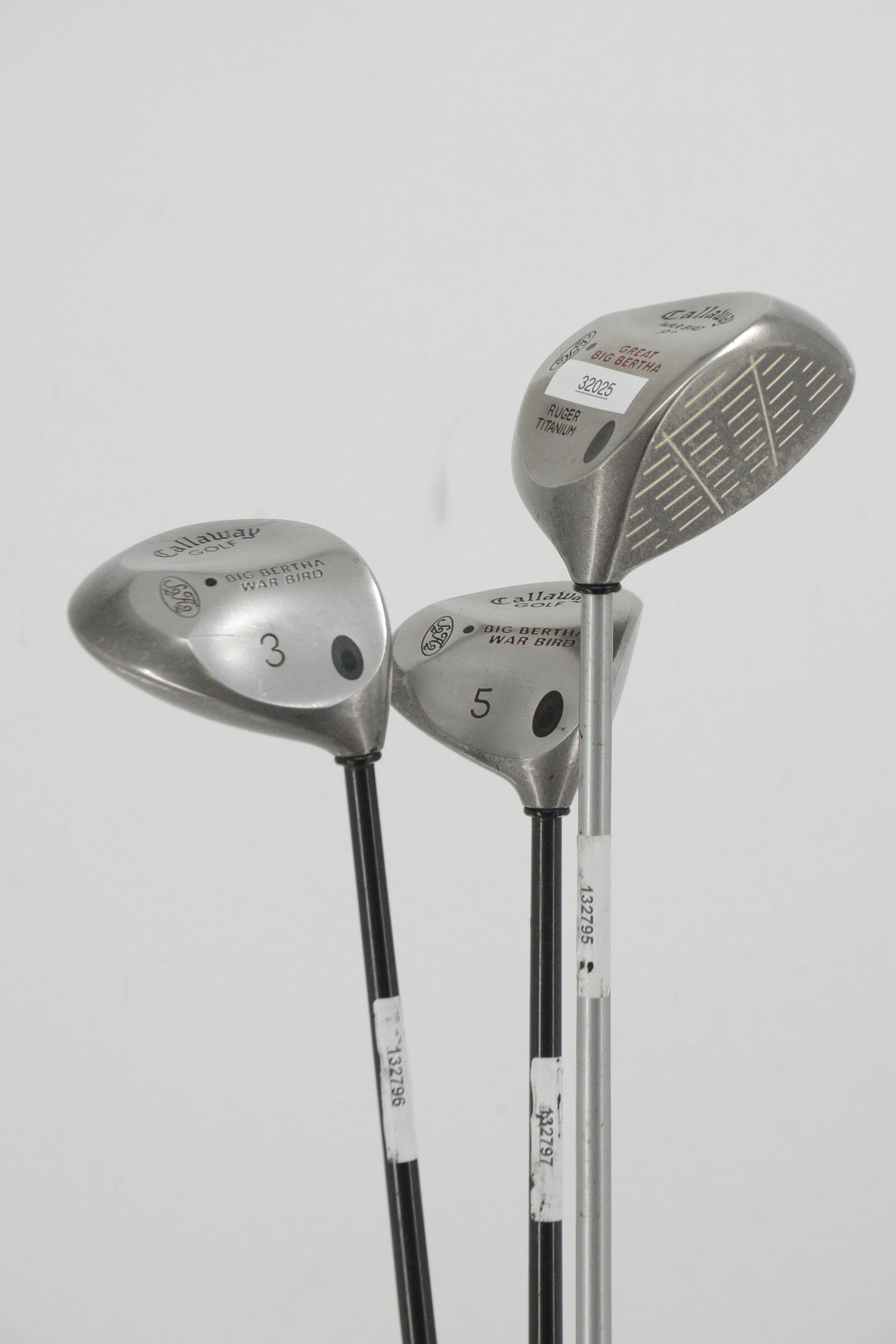 Callaway Big Bertha War Bird D, 3W, 5W Wood Set S Flex Golf Clubs GolfRoots 