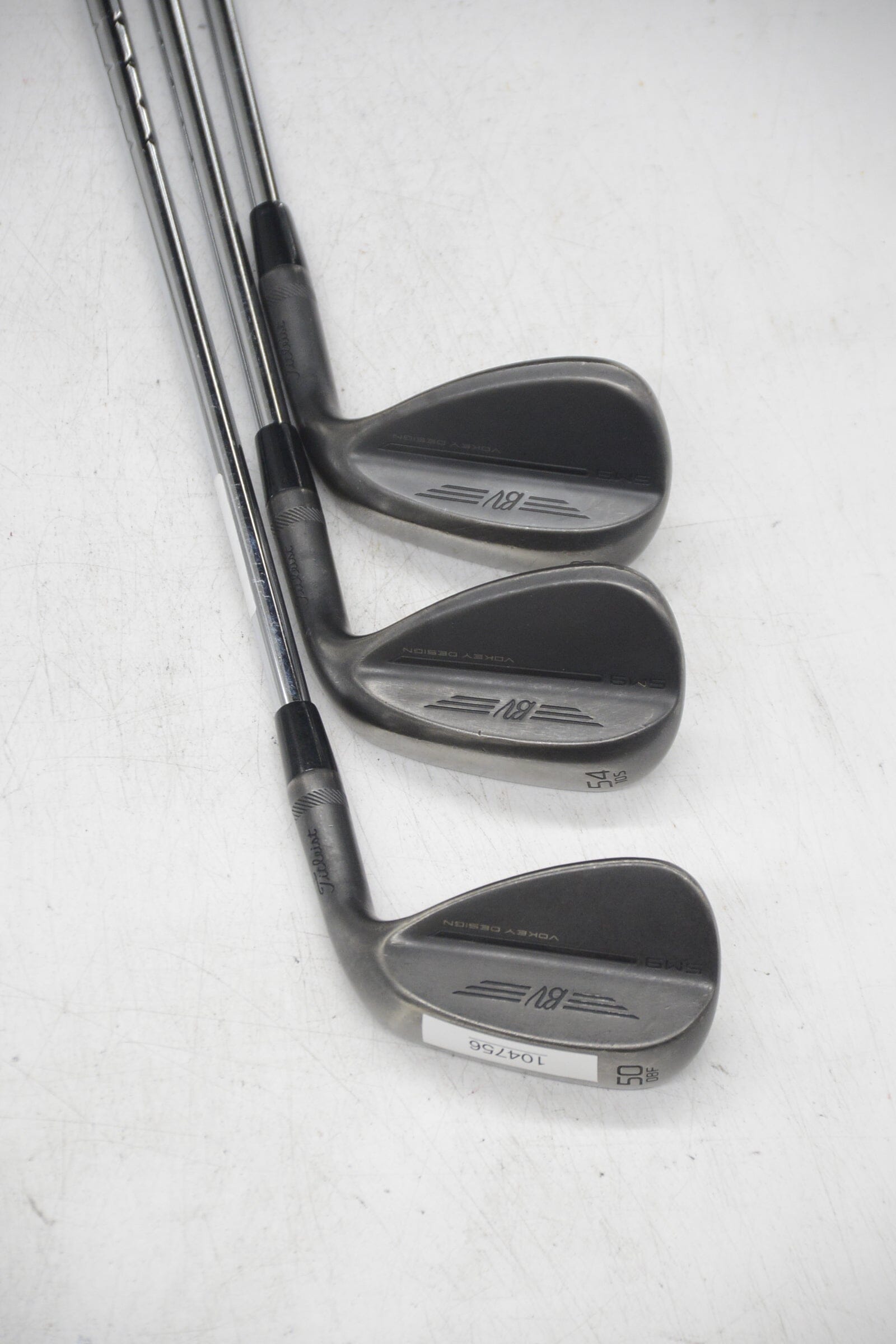 Titleist Vokey SM9 Jet Black 50, 54, 58 Degree Wedge Set S Flex Golf Clubs GolfRoots 