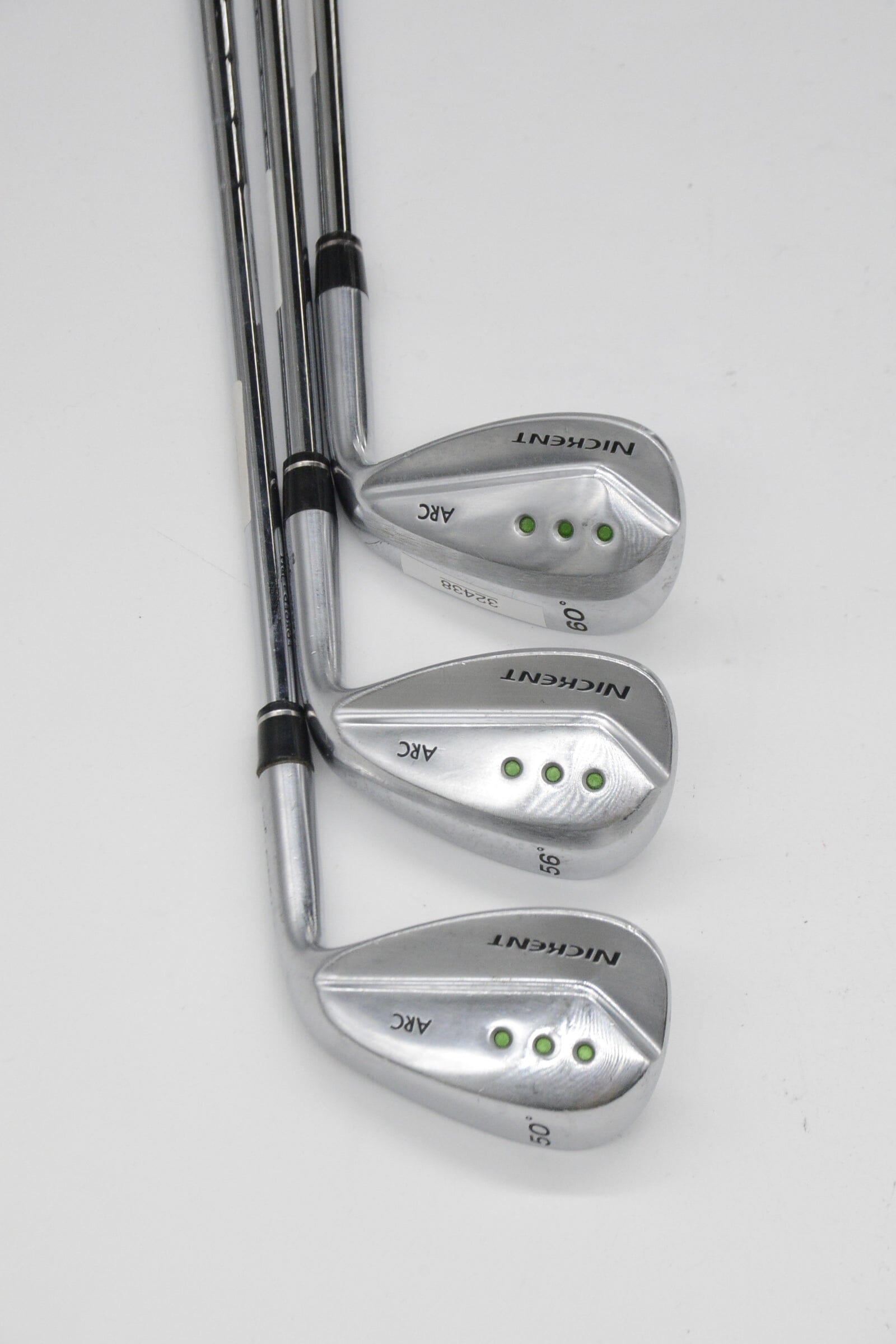 Nickent Arc Stainless 50, 56, 60 Degree Wedge Set R Flex Golf Clubs GolfRoots 
