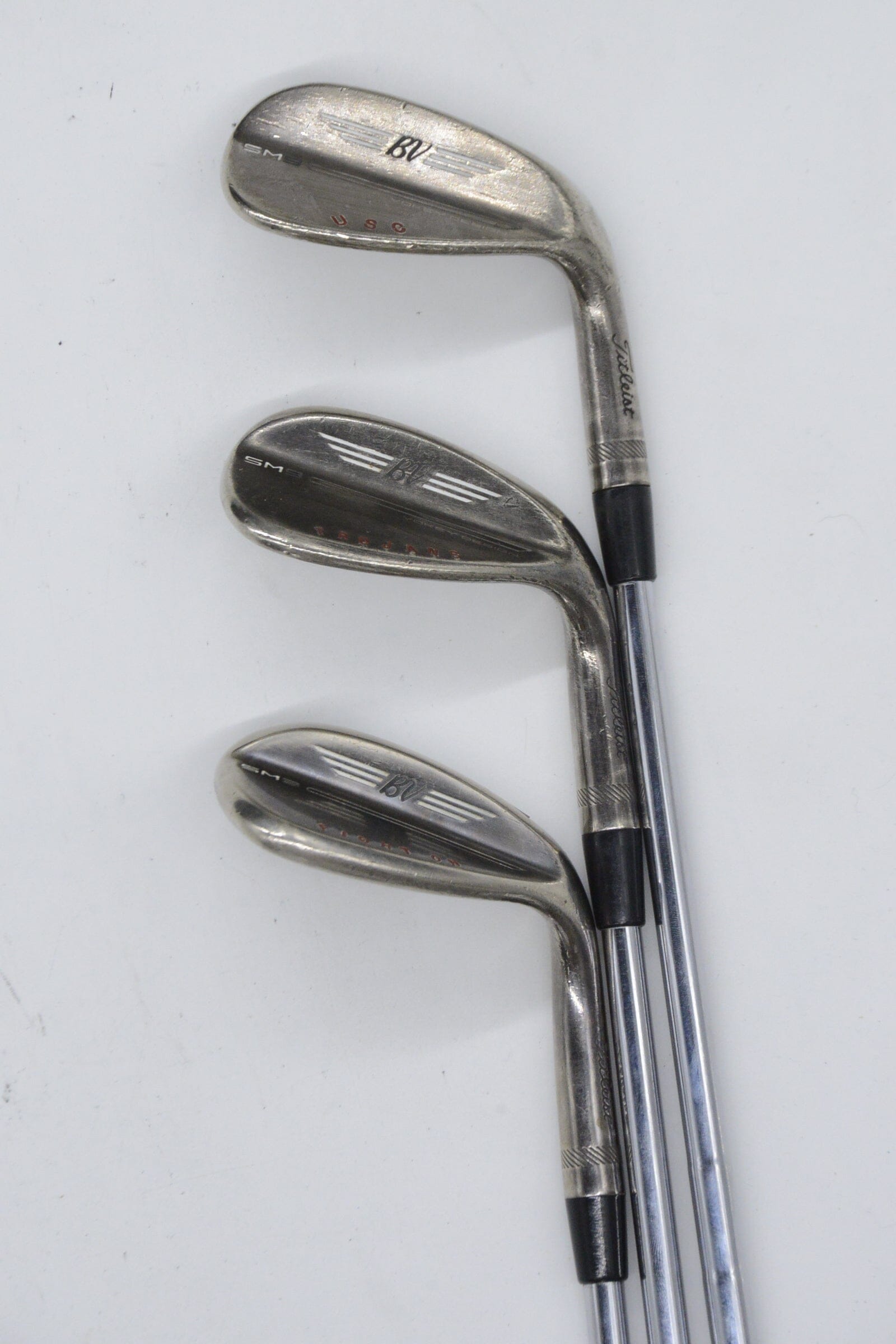 Titleist Vokey SM9 Brushed Steel 50, 54, 60 Degree Wedge Set S Flex Golf Clubs GolfRoots 