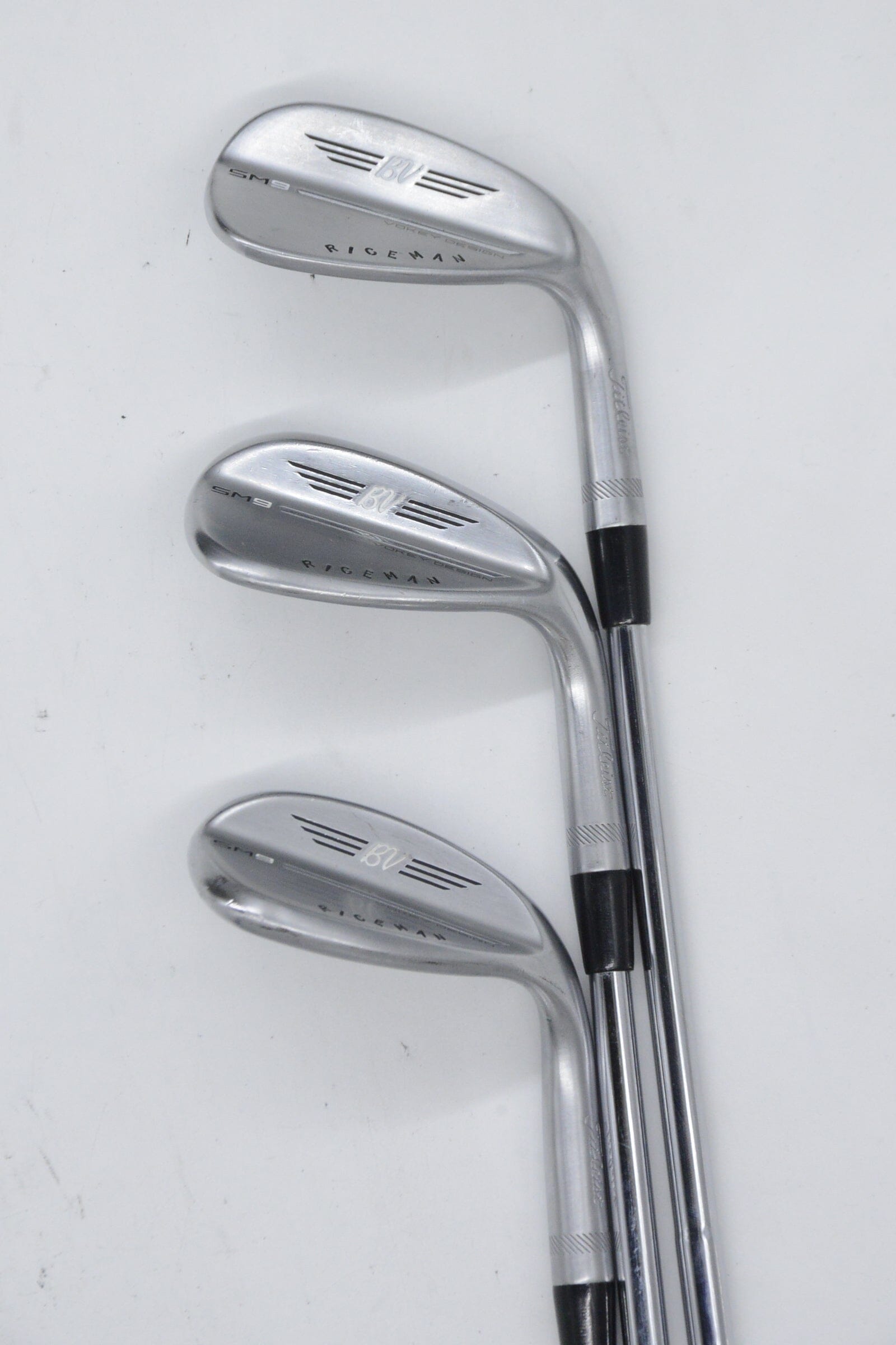 Titleist Vokey SM9 Tour Chrome 50, 56, 60 Degree Wedge Set S Flex Golf Clubs GolfRoots 