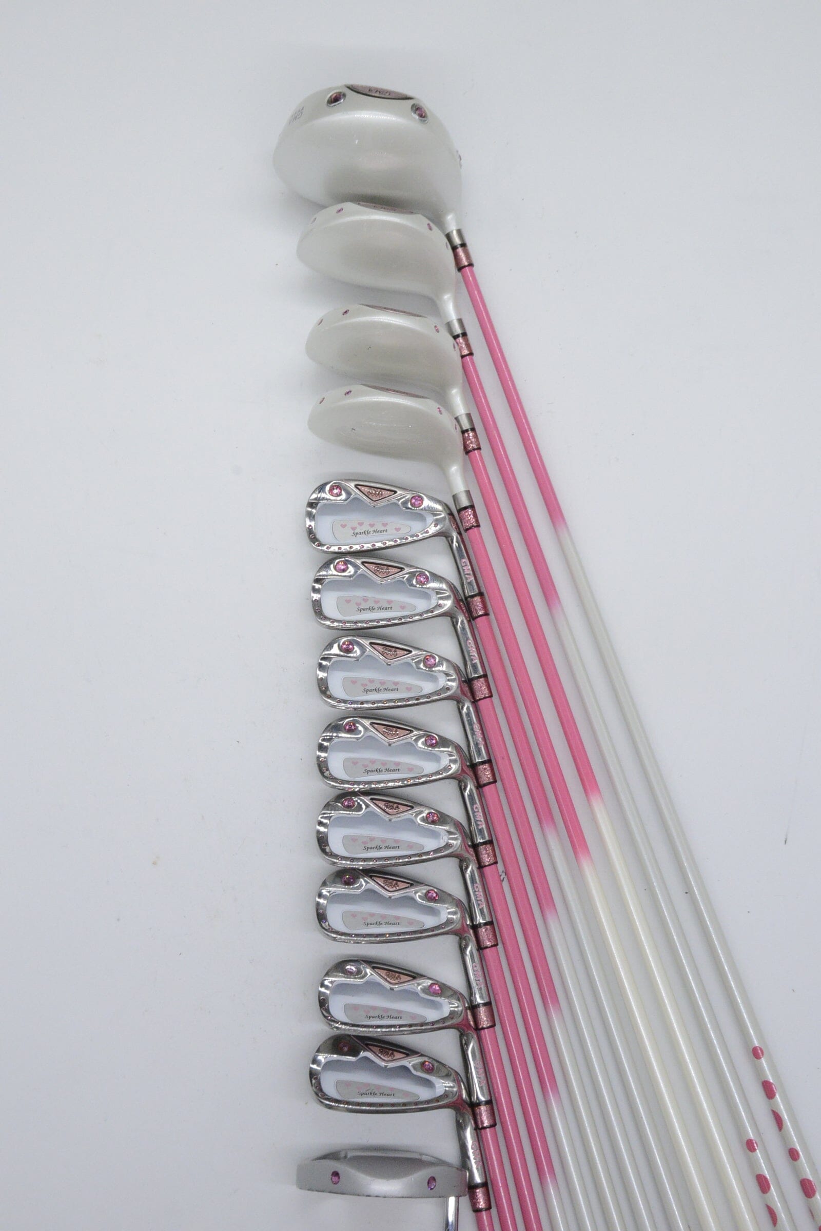Women's GMA Sparkle Heart Mixed Full Set W Flex +0.25" Golf Clubs GolfRoots 