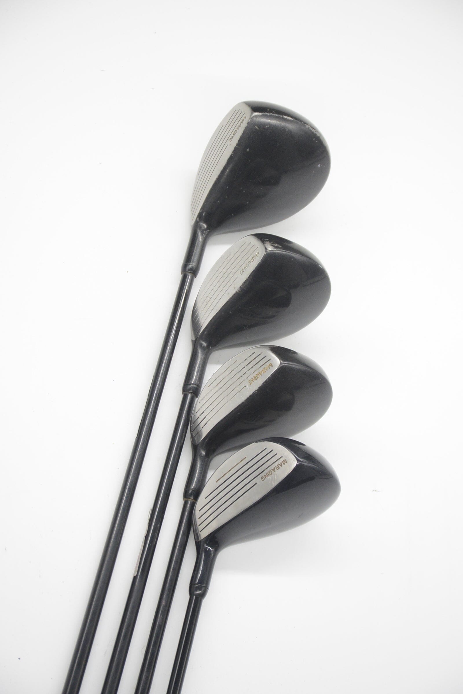 Master Grip Black Steel 3W, 5W, 7W, 9W Wood Set R Flex Golf Clubs GolfRoots 