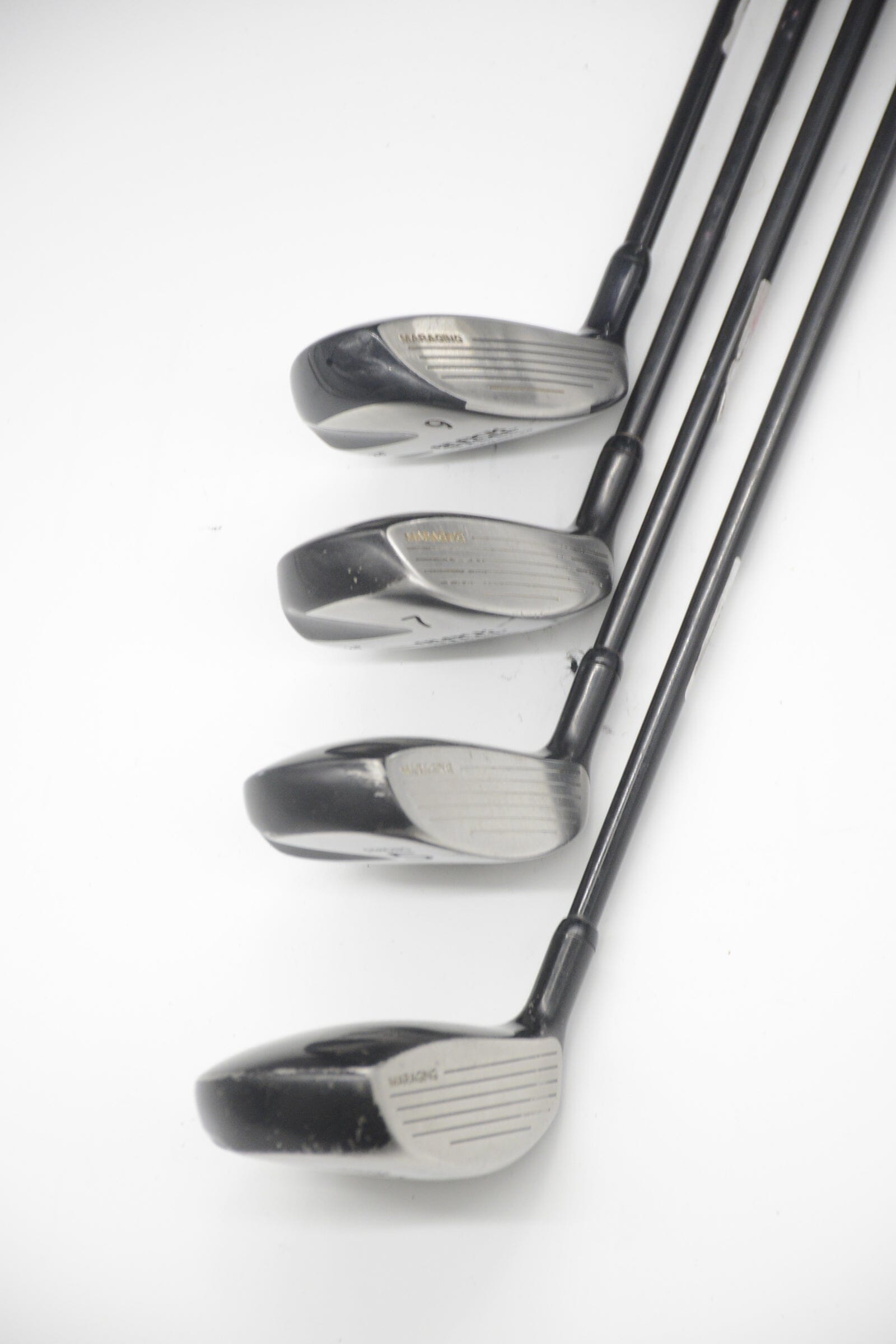 Master Grip Black Steel 3W, 5W, 7W, 9W Wood Set R Flex Golf Clubs GolfRoots 