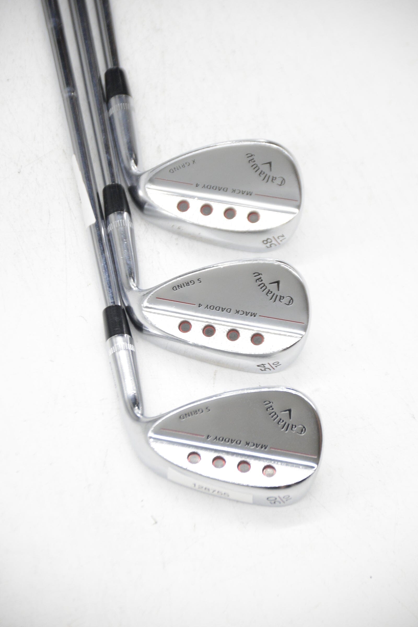 Callaway Mack Daddy 4 Chrome 50, 54, 58 Degree Wedge Set S Flex Golf Clubs GolfRoots 