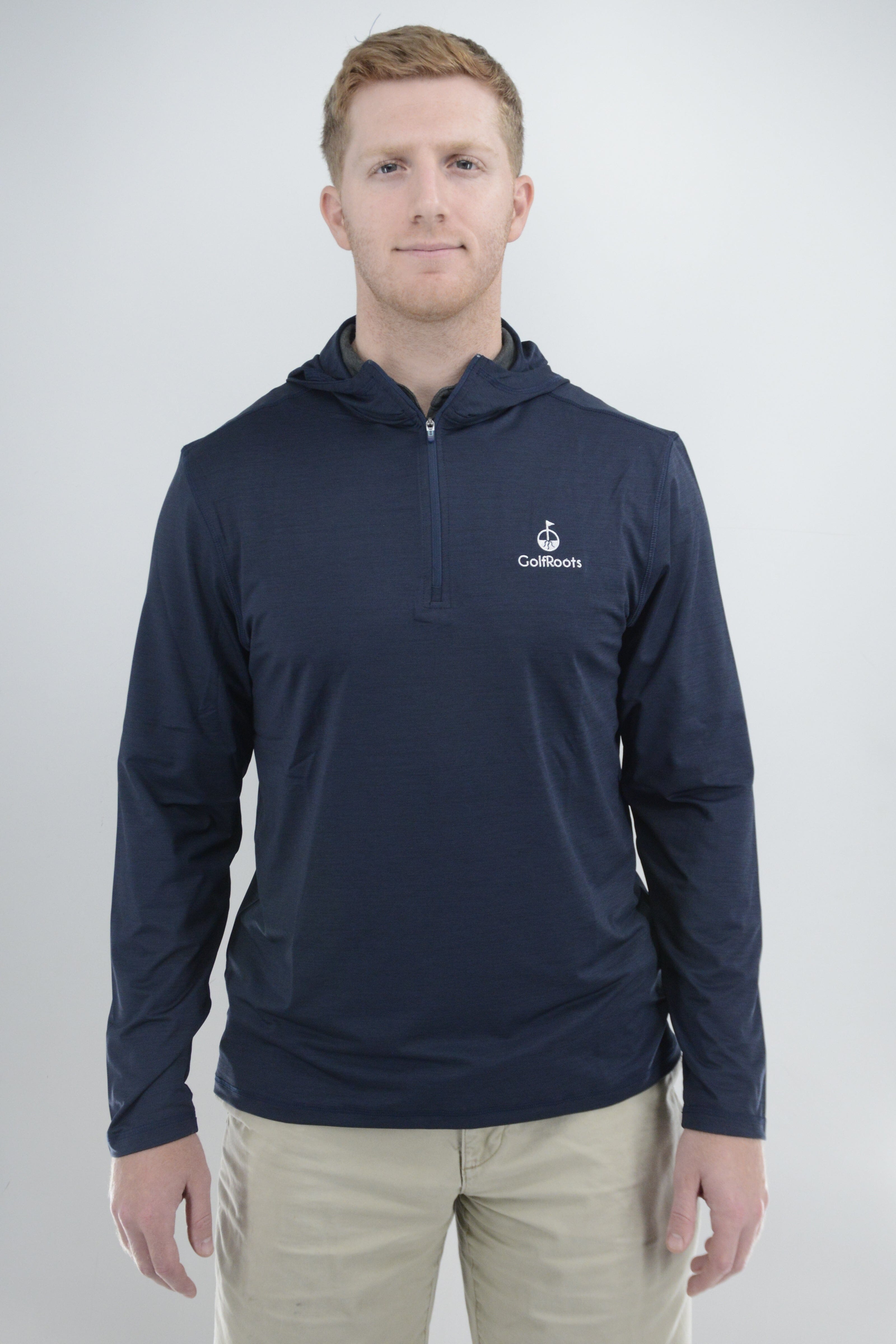 GolfRoots Fall Quarter-Zip Hoodie GolfRoots Medium Navy 