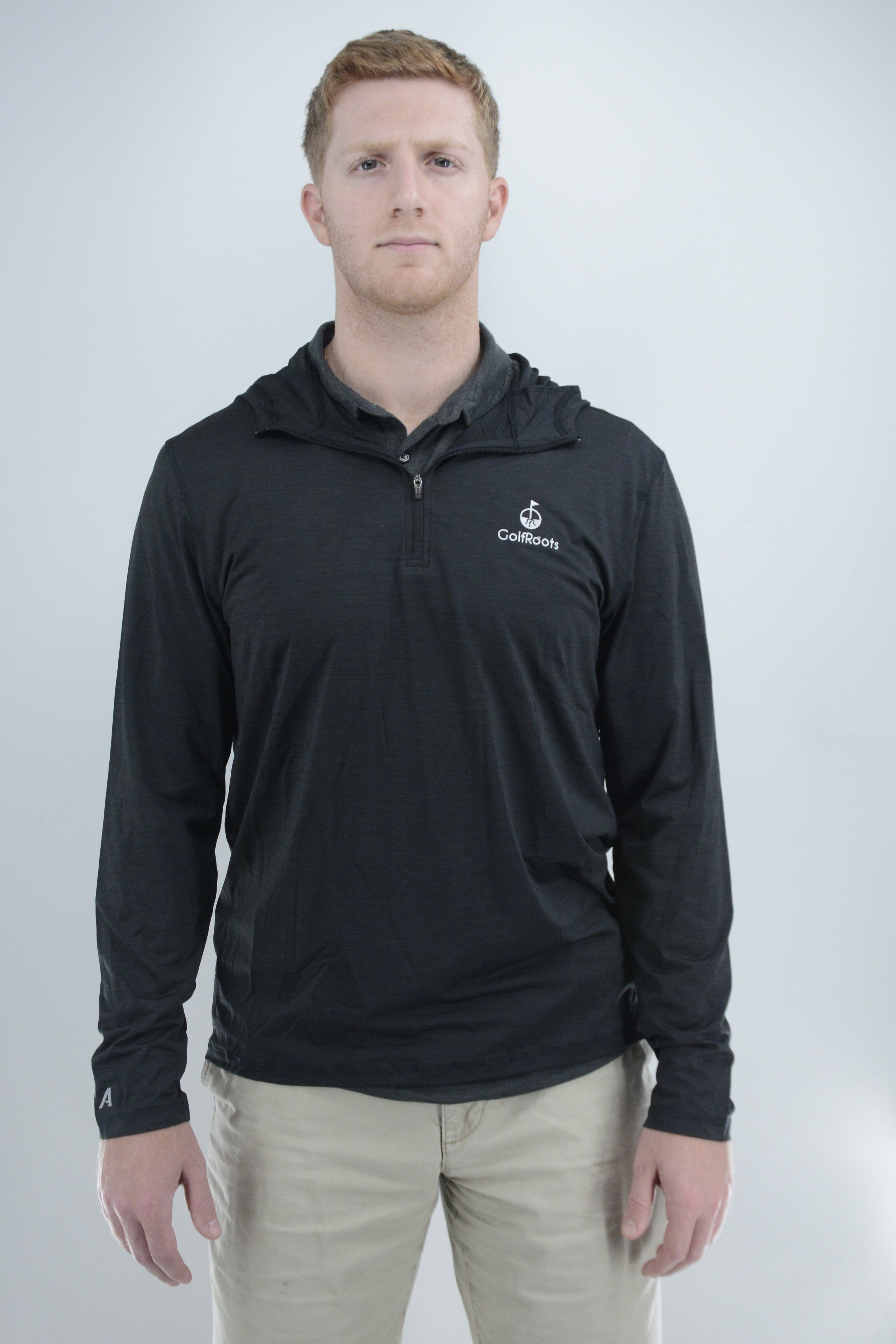 GolfRoots Fall Quarter-Zip Hoodie GolfRoots Medium Black 