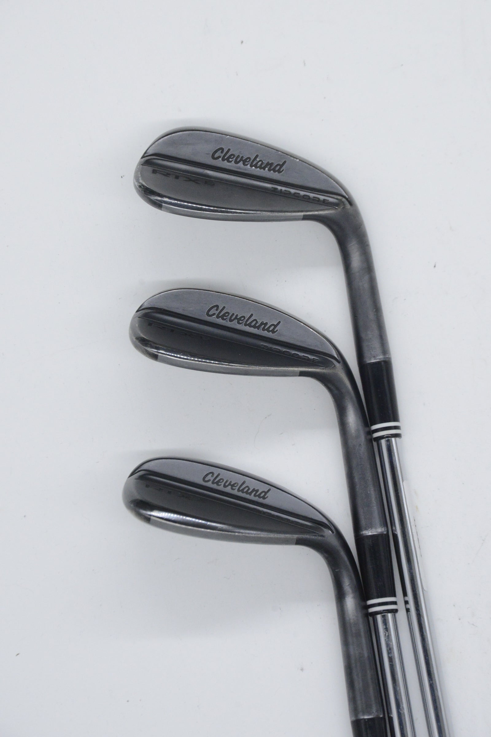 Cleveland RTX 6 ZipCore Black Satin 50, 56, 60 Degree Wedge Set S Flex