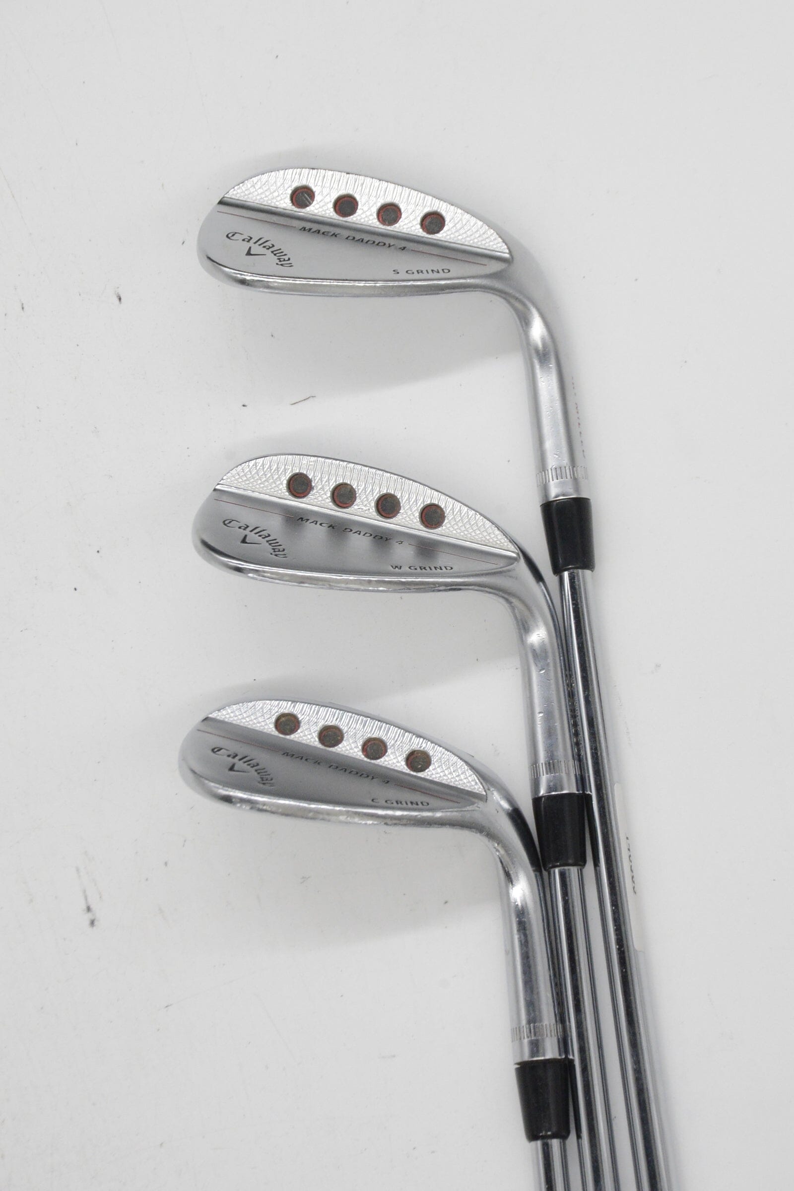 Callaway Mack Daddy 4 Chrome 52, 56, 60 Degree Wedge Set S Flex Golf Clubs GolfRoots 