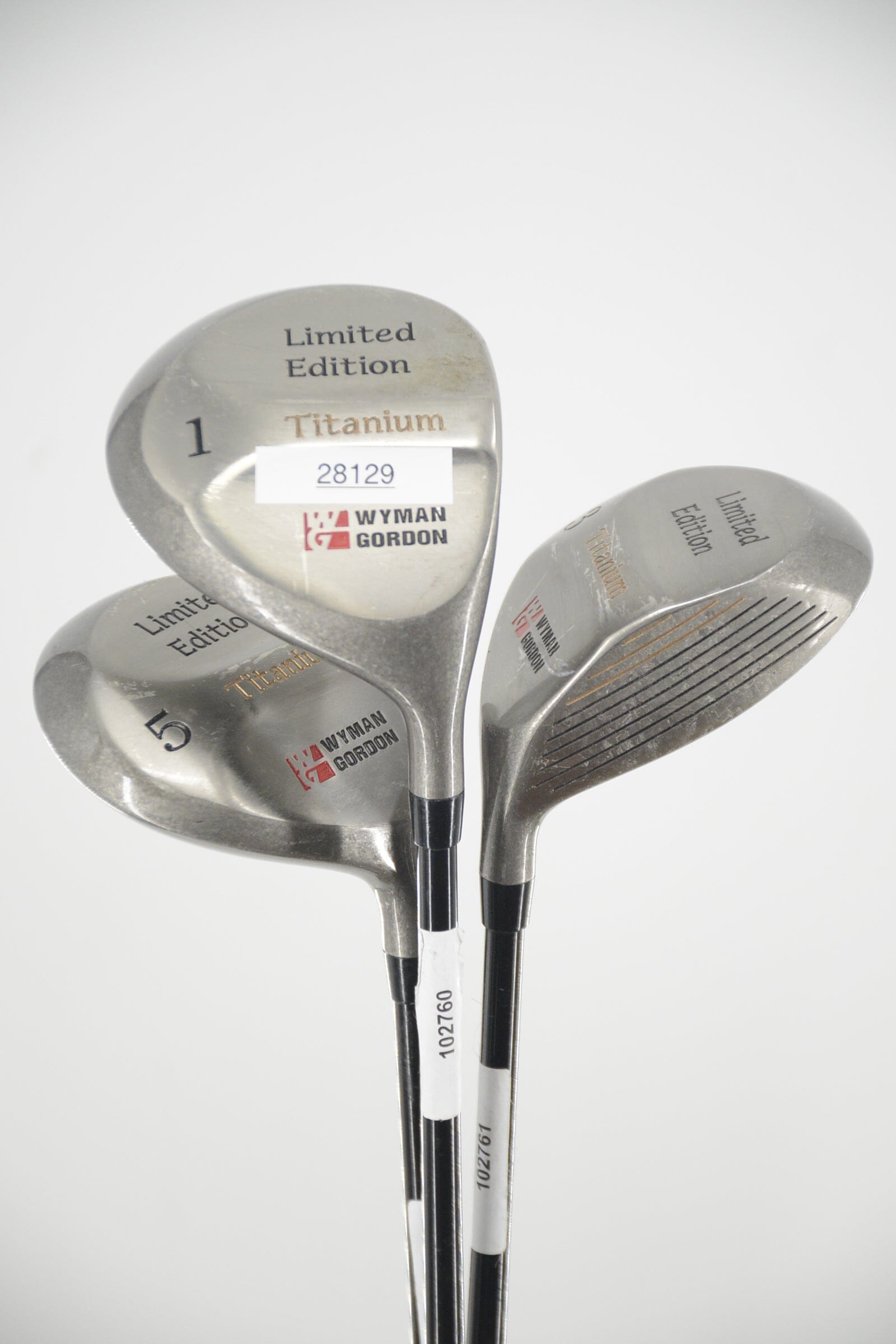 Wyman Gordon Titanium Limited D, 3W, 5W R Flex Golf Clubs GolfRoots 