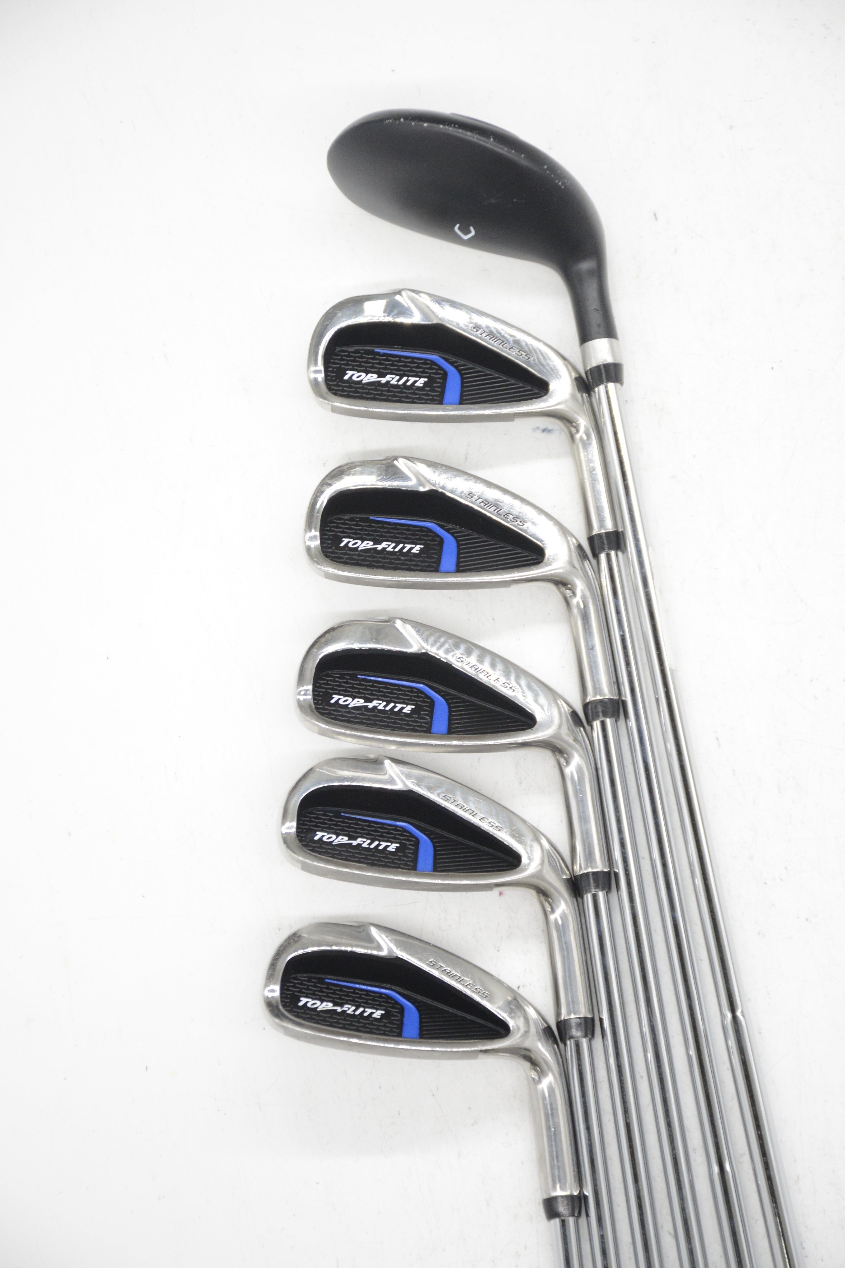 Top Flite Stainless 5-PW Iron Set R Flex Std Length Golf Clubs GolfRoots 