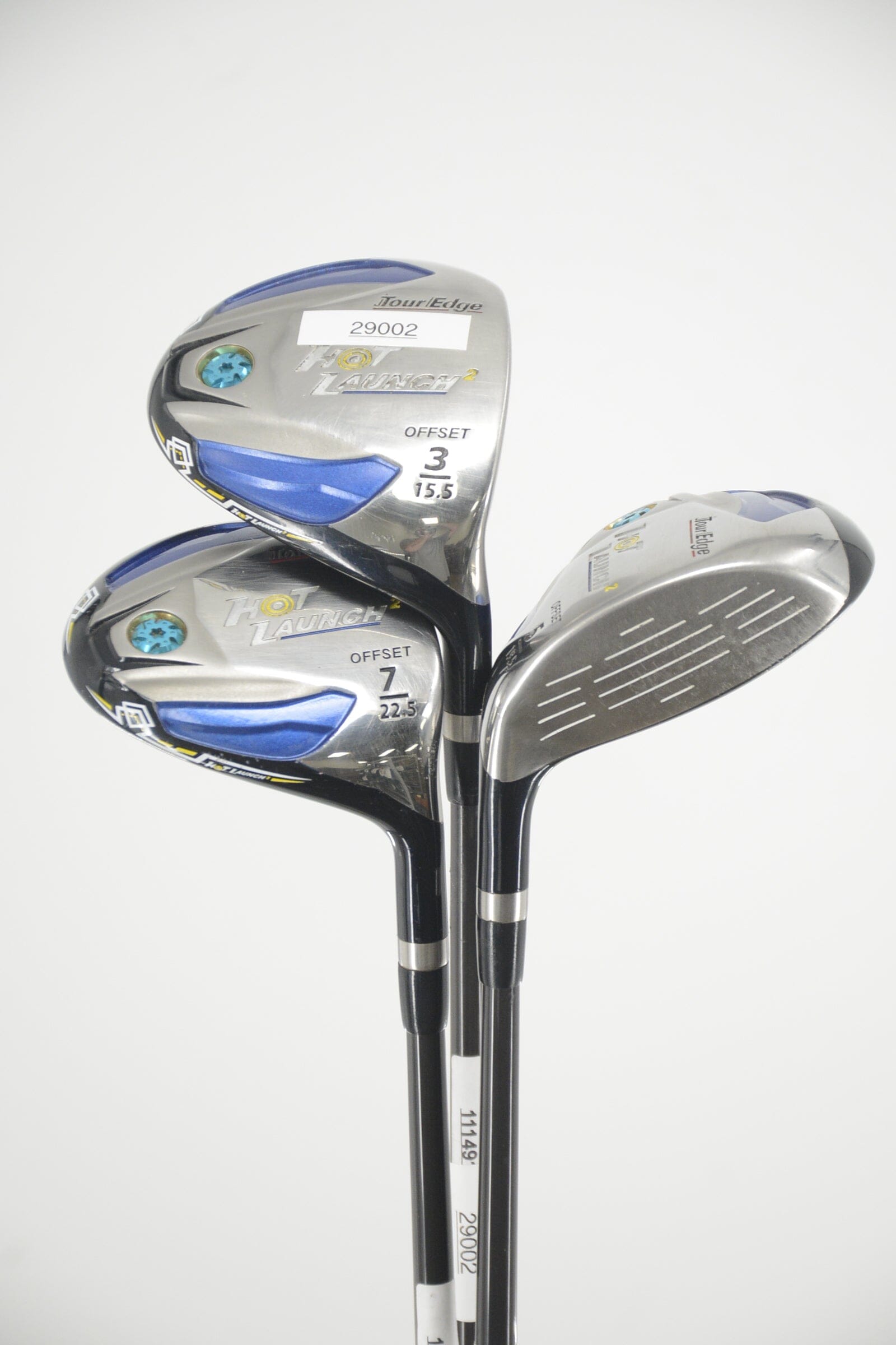 Tour Edge Hot Launch 2 Offset 3W, 5W, 7W Wood Set R Flex Golf Clubs GolfRoots 