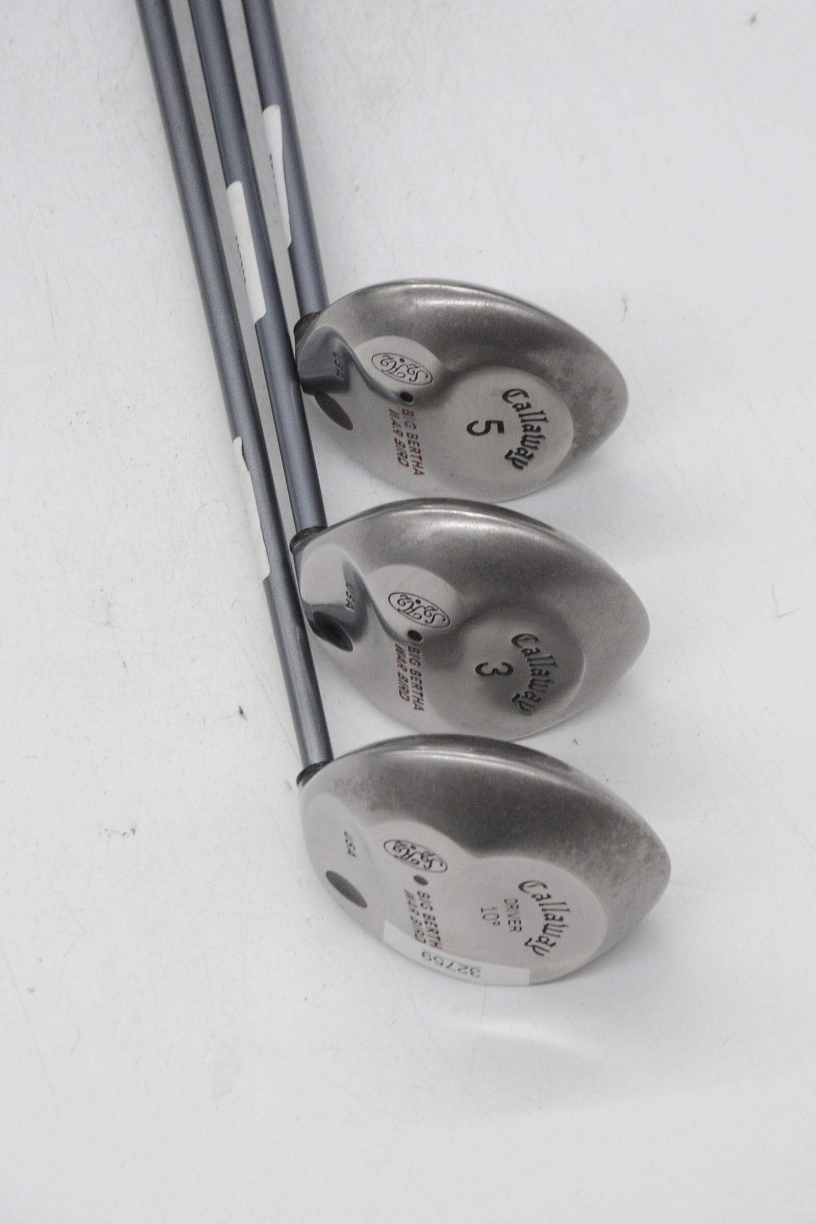 Callaway Big Bertha War Bird D, 3W, 5W Wood Set S Flex Golf Clubs GolfRoots 