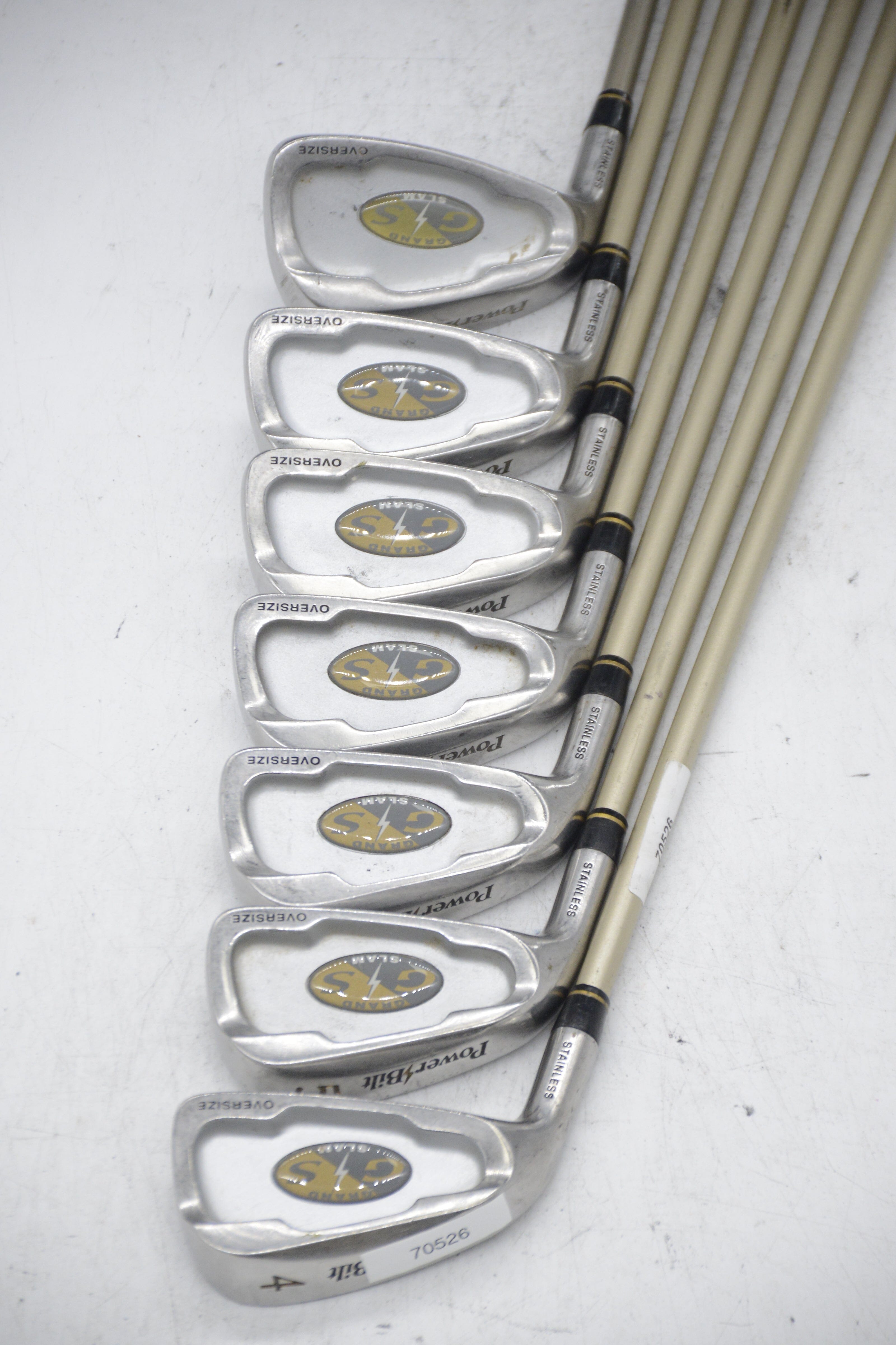 Women's Lefty PowerBilt Grand Slam 4-9, SW Iron Set W Flex -0.75" Golf Clubs GolfRoots 