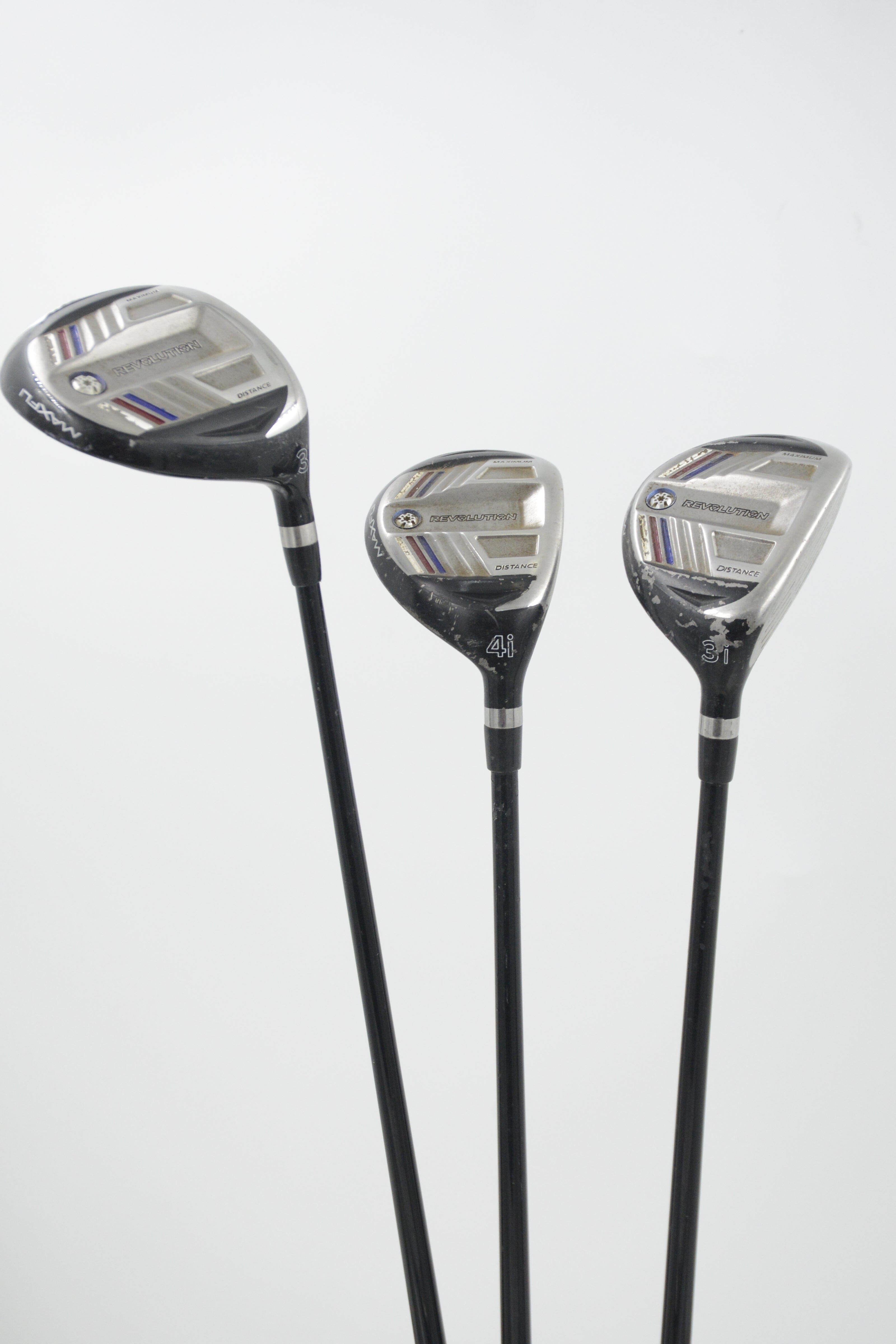 MaxFli Revolution 3W, 3H, 4H Wood Set R Flex Golf Clubs GolfRoots 