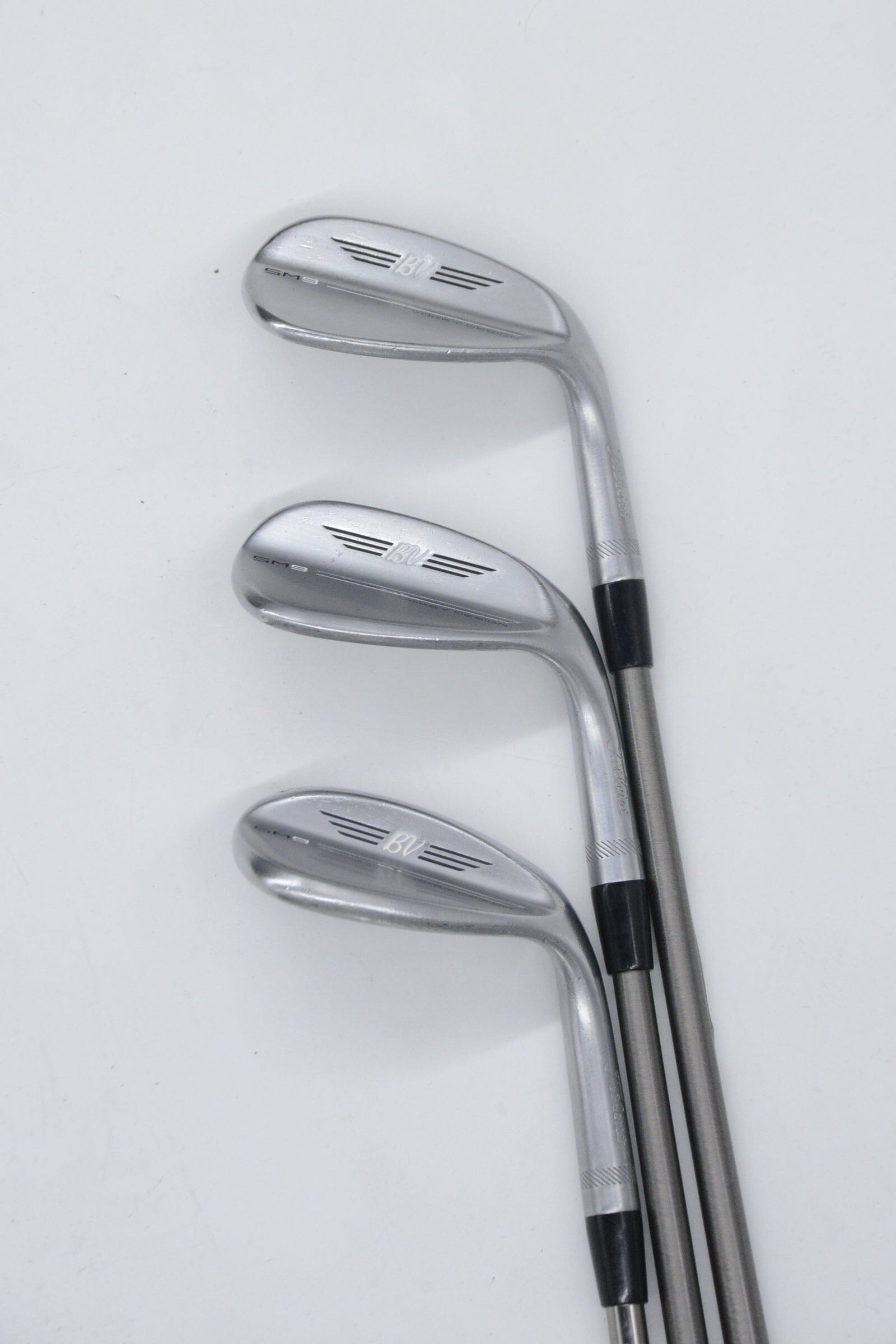 Titleist Vokey SM9 Tour Chrome 52, 56, 60 Degree Wedge Set S Flex Golf Clubs GolfRoots 