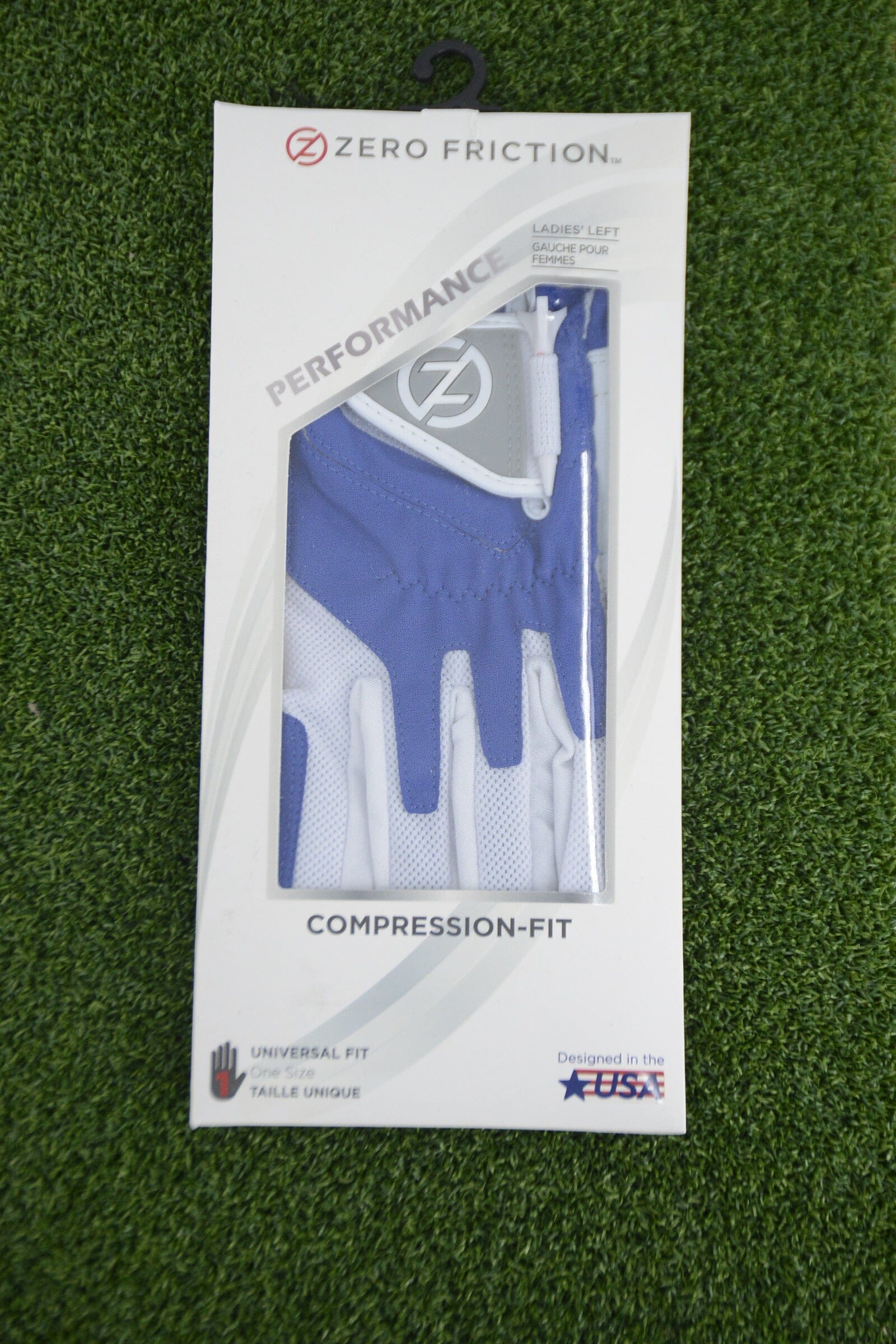 NEW Women's Zero Friction Performance Glove - Universal Fit GolfRoots LH (for Right-Handed golfers) Blue 