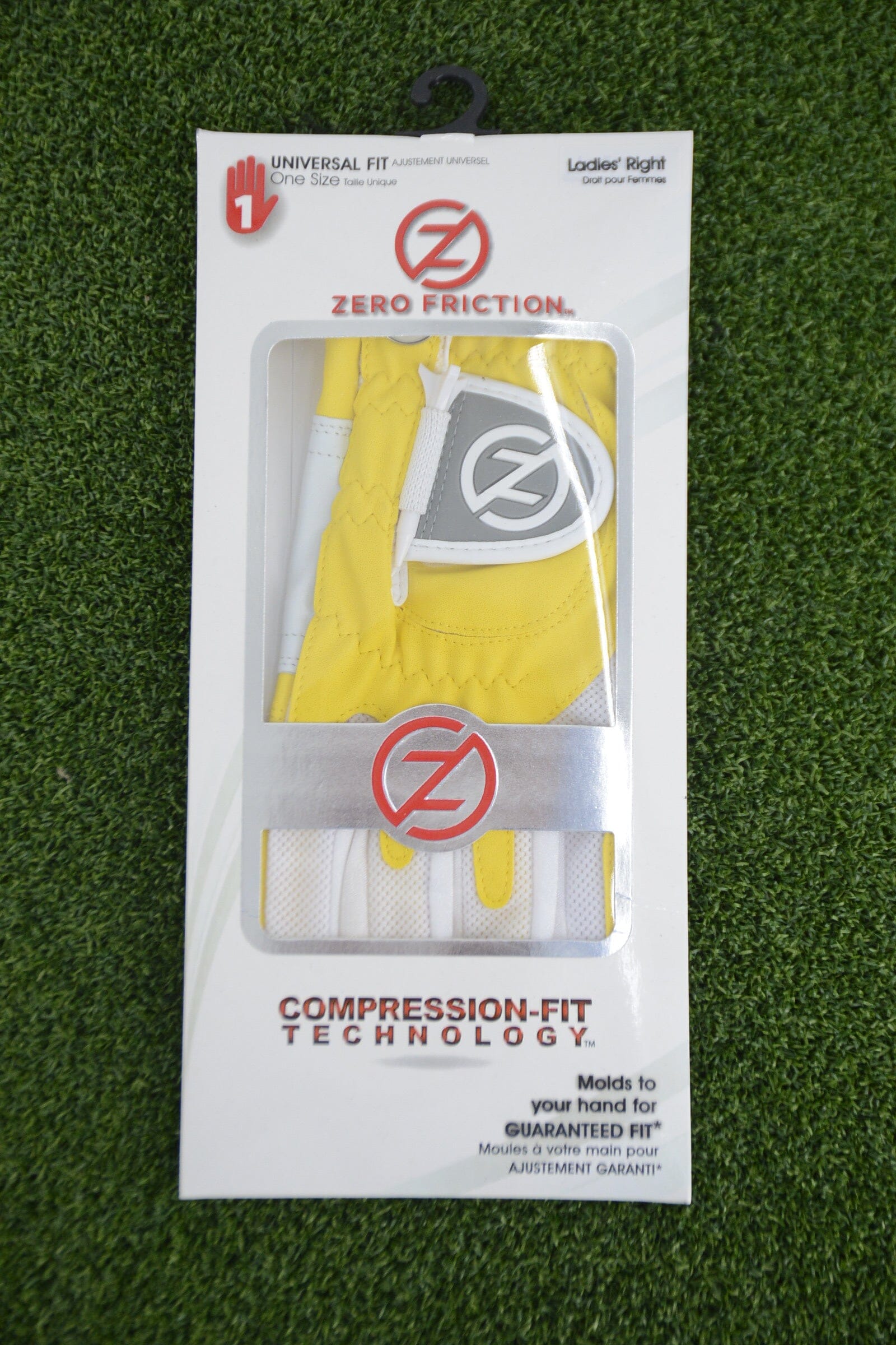 NEW Women's Zero Friction Performance Glove - Universal Fit GolfRoots RH (for Left-Handed golfers) Yellow 