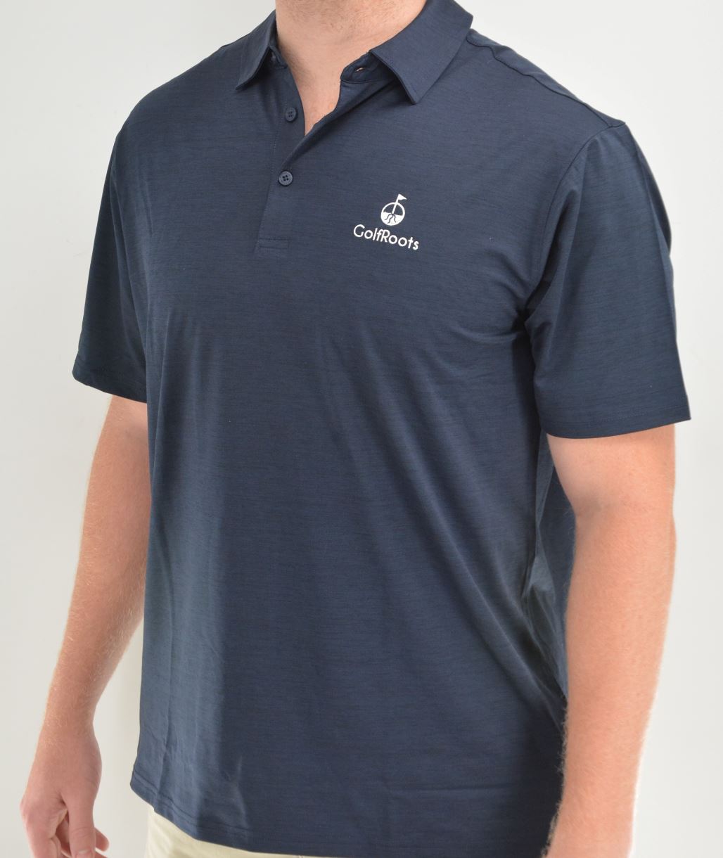 GolfRoots Navy Heathered Polo GolfRoots 